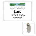 Classic Side Loading Rigid Vinyl Name Tag Holder w/ Clip (3 1/2"x2 1/4")